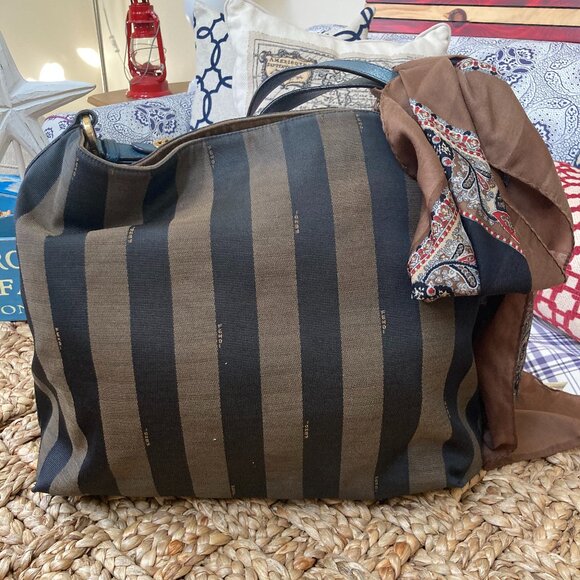 Fendi Handbags - CLASSIC Fendi Pequin Borsa Hobo Shoulder Bag Pequin Stripes w/Authenticity Card